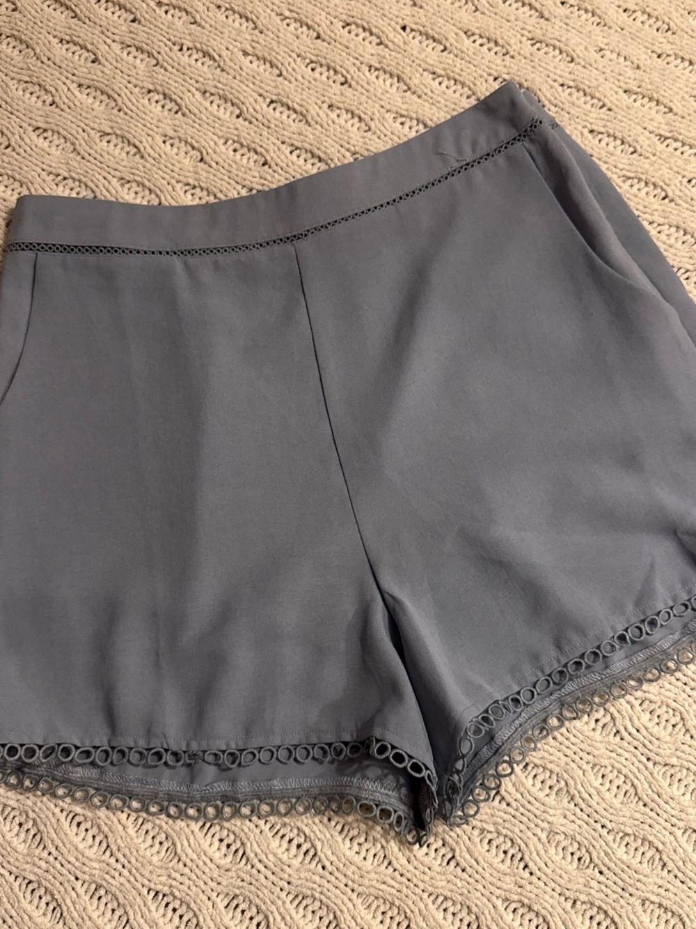 J.Womens Gray Lace-Trim Casual Shorts size M